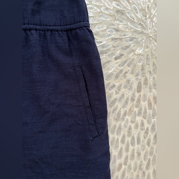 Gap Womens Embroidered Tie Waist Dress Split V Neck Navy Size XS - Picture 5 of 5